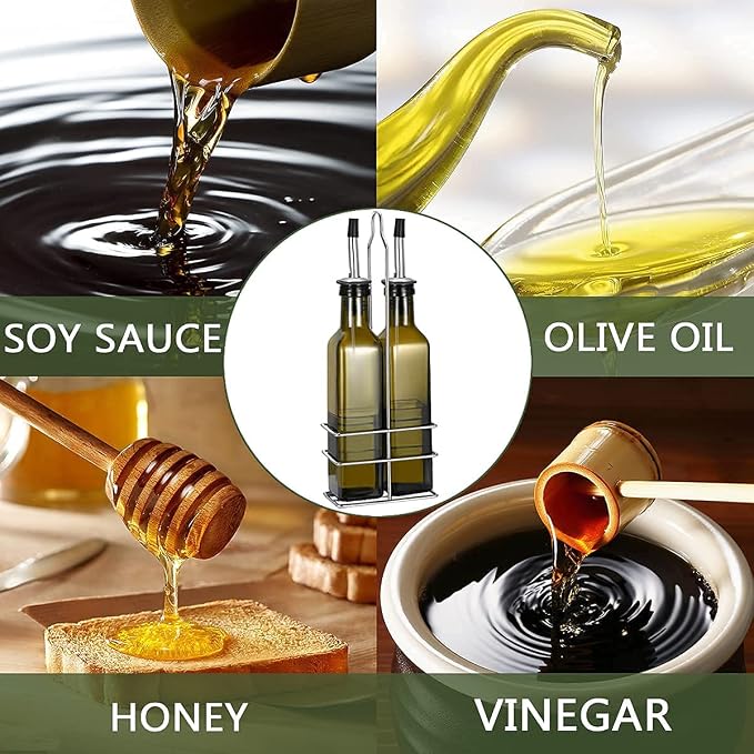 Glass Olive Oil Bottle - 250ml Second Generation Brown Oil & Vinegar Cruet - - Image 7