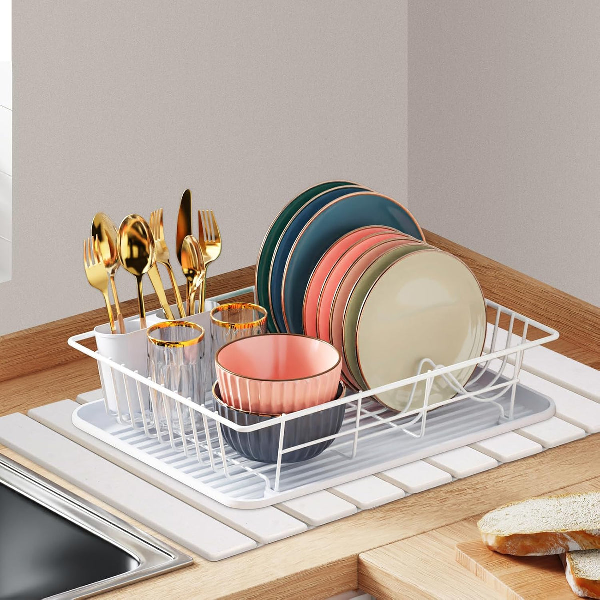 Stone Drying Mat for Kitchen Counter, Large Stone Dish Drying Mat