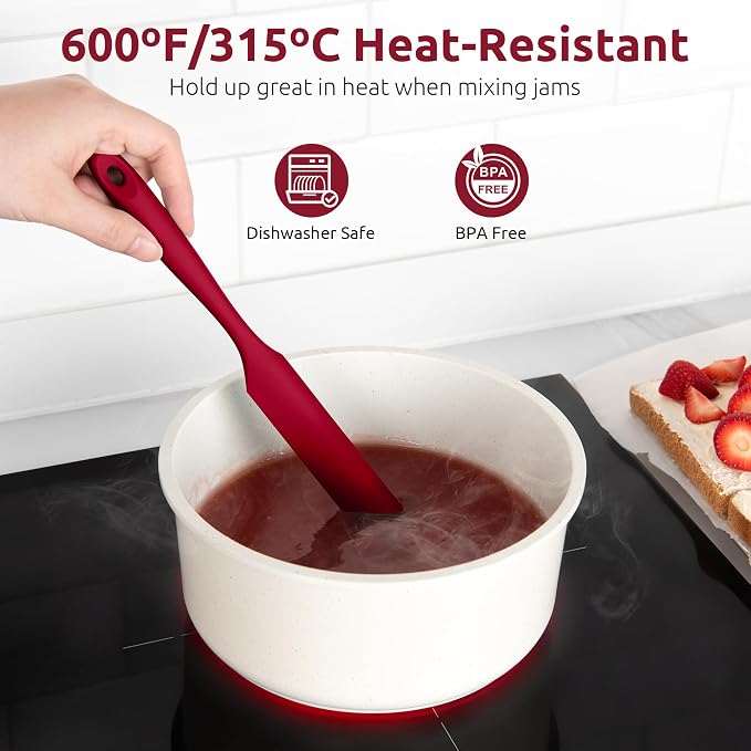 U-Taste Skinny Silicone Jar Spatula: 600ºF Heat-Resistant Food-Grade 10in Long - Image 5