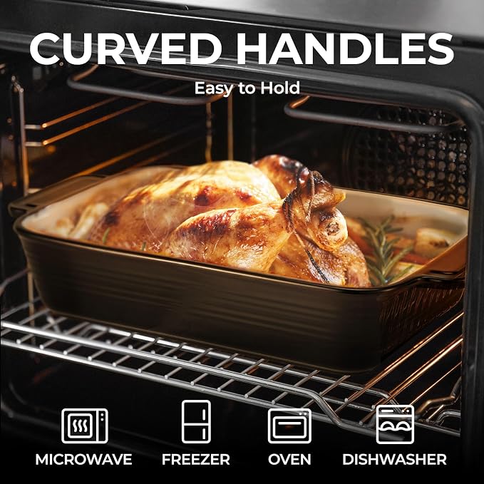 LIFVER Casserole Dish for Oven, 9x13 Ceramic Baking Dish, 115oz Large Lasagna - Image 5