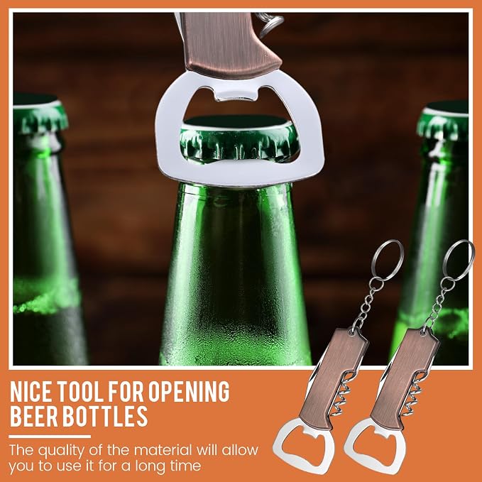Ziliny 24 Pcs Bottle Opener Keychain Bulk Wine Bottle Beer Opener Keychain - Image 5
