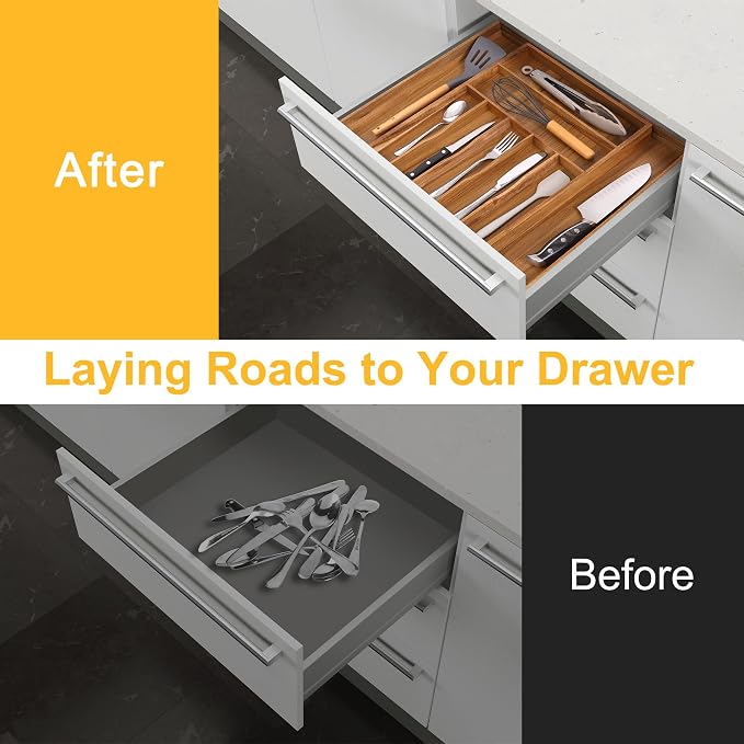 Large Premium Acacia Silverware Organizer - Image 3