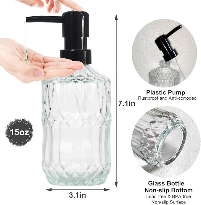 Clear Glass Soap Dispenser - Image 2