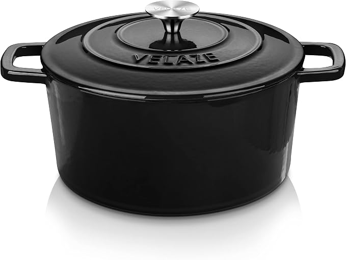 Velaze 6 QT Enameled Cast Iron Dutch Oven, Dual Handles Dutch Oven Pot by Velaze