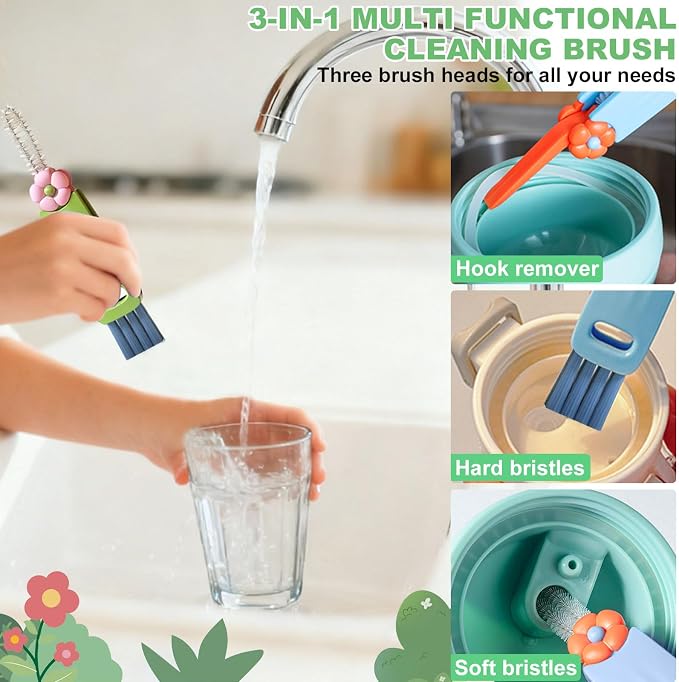 3 in 1 Cup Lid Cleaning Brush, Portable Water Bottle Brush, Bottle Gaps - Image 4