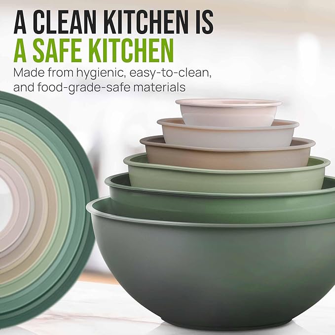 Zulay Kitchen 12 Piece Plastic Mixing Bowls - Image 6