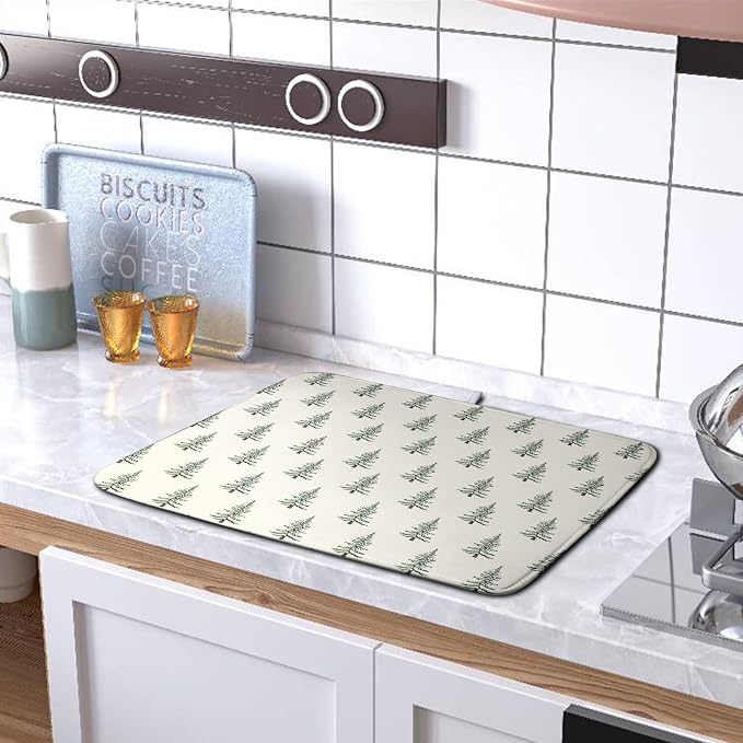 Christmas Tree Dish Drying Mat Winter Xmas Holiday Drying Mats Microfiber - Image 5