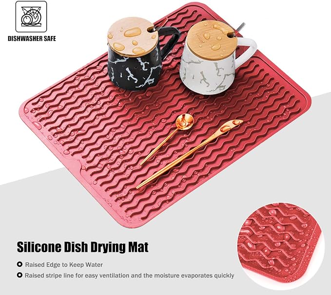 Large 17" x 14" Silicone Dish Drying Mat - Image 3