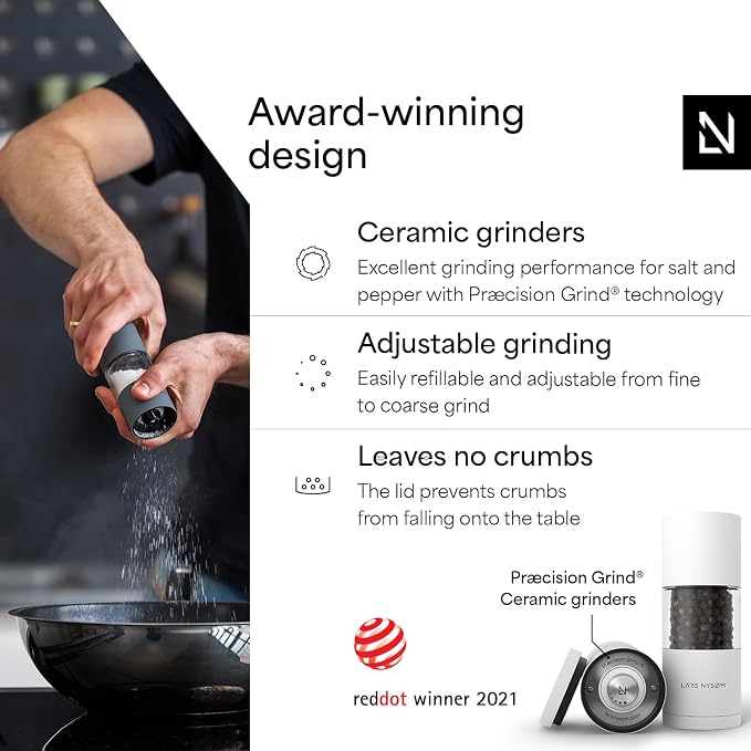 LARS NYSØM Salt and Pepper Grinder Set I Salt and Pepper Mills - Image 2