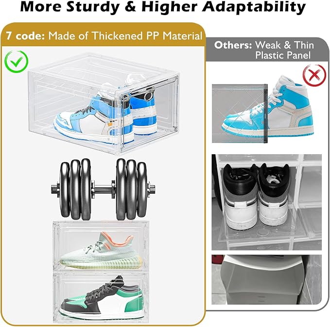 7 code Large Clear Shoe Boxes Organizer【Thicker Material】 Stronger Shoe Box - Image 6