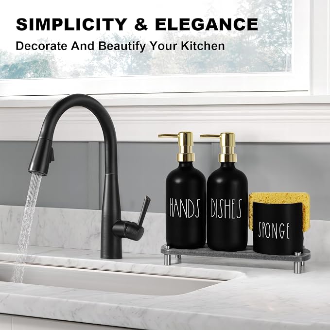 Kitchen Soap Dispenser Set, 16.9 fl oz Hand and Dish Soap Dispensers - Image 6