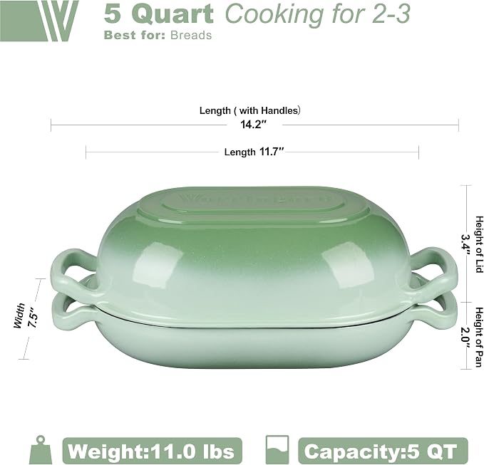 VORRINGARD Enameled Cast Iron Sourdough Bread Oven, Dutch Oven, Loaf Cast Iron - Image 2