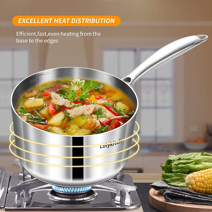 LOLYKITCH 1.5-2.5-3.0 QT, Tri-Ply Stainless Steel Saucepan Set of 3, Induction - Image 5