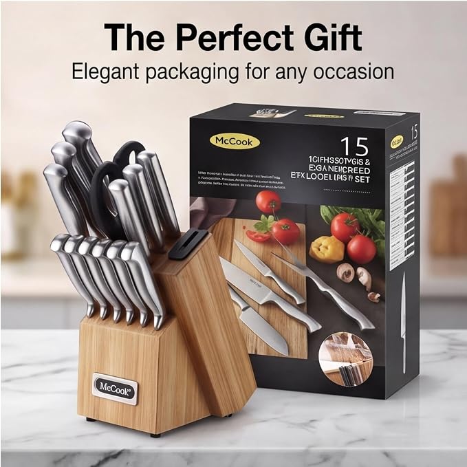 McCook® Knife Sets, German Stainless Steel Knife Block Sets - Image 9
