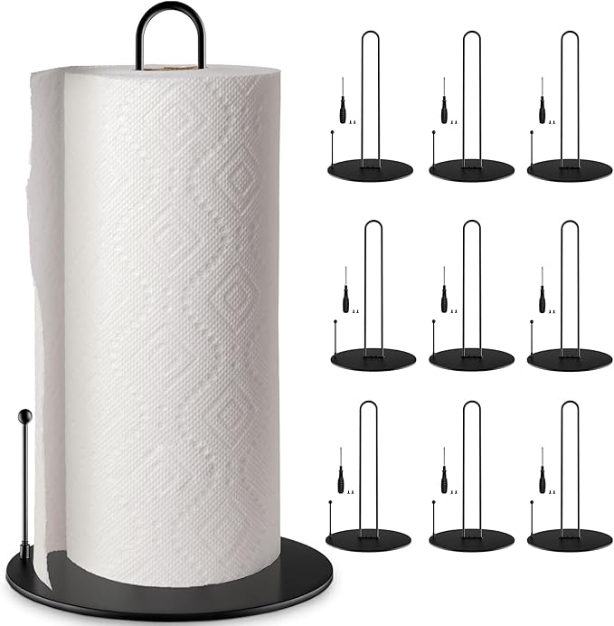10Pack Paper Towel Holder, Bulk Black Paper Towel Holder Stand Countertop by QualityEfficiency