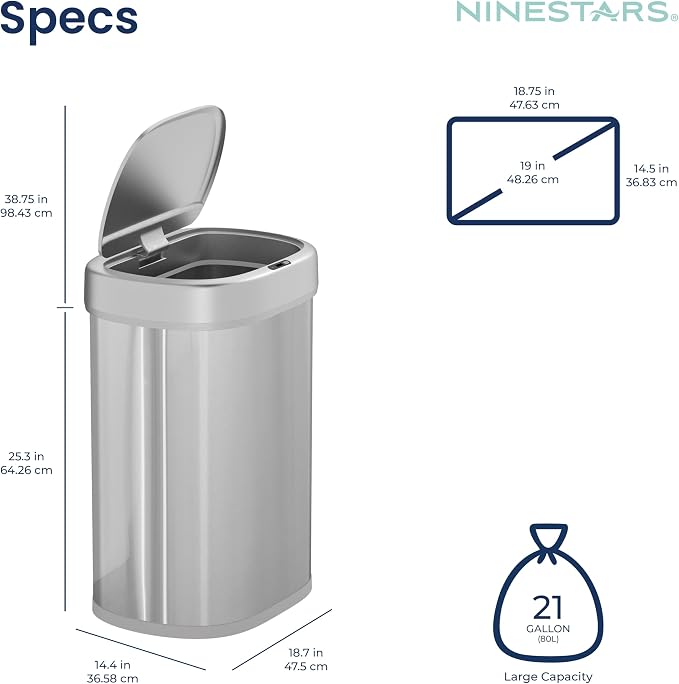 Ninestars DZT-80-24 Automatic Motion Sensor Trash Can - Image 5