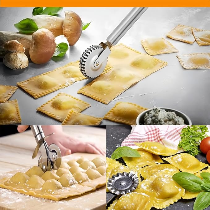 3 PCS Stainless Steel Pastry Wheel Cutter, Ravioli Cutter, Pizza Cutter Wheel - Image 2