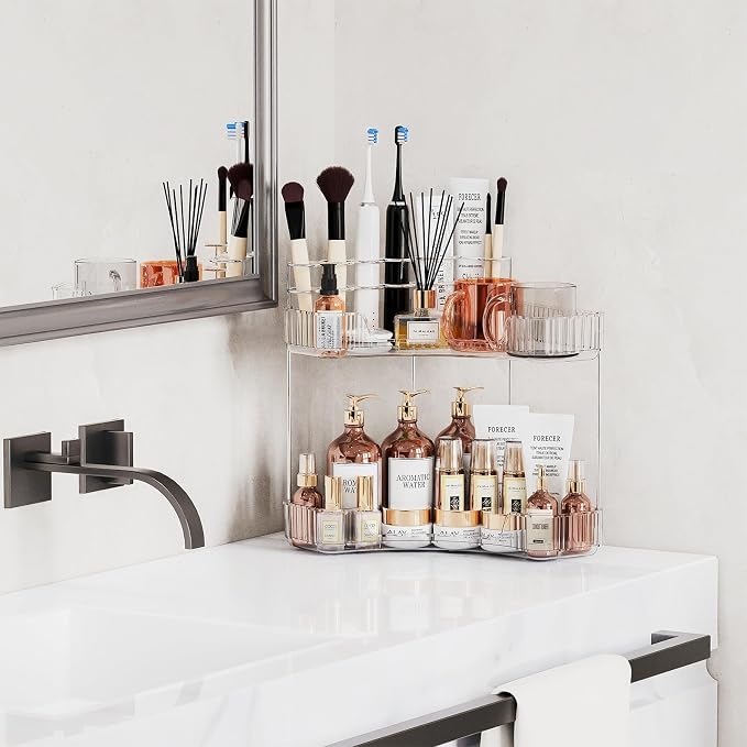 Asayuee 2-Tier Corner Bathroom Counter Organizer - Image 3
