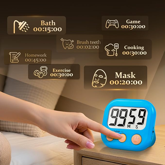 6 Pack Digital Kitchen Timer Small Classroom Timers - Image 2