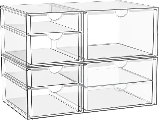 YFXCVSL Clear Stackable Storage Drawers, Acrylic Makeup Organizer by YFXCVSL