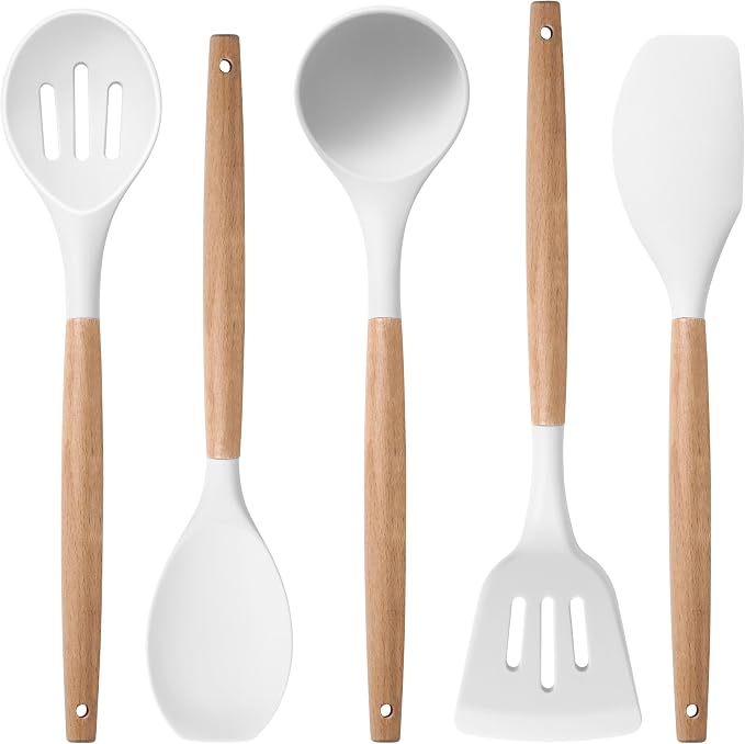 Herogo 5-Piece Cooking Utensils Set, Silicone Kitchen Utensils Set by Herogo