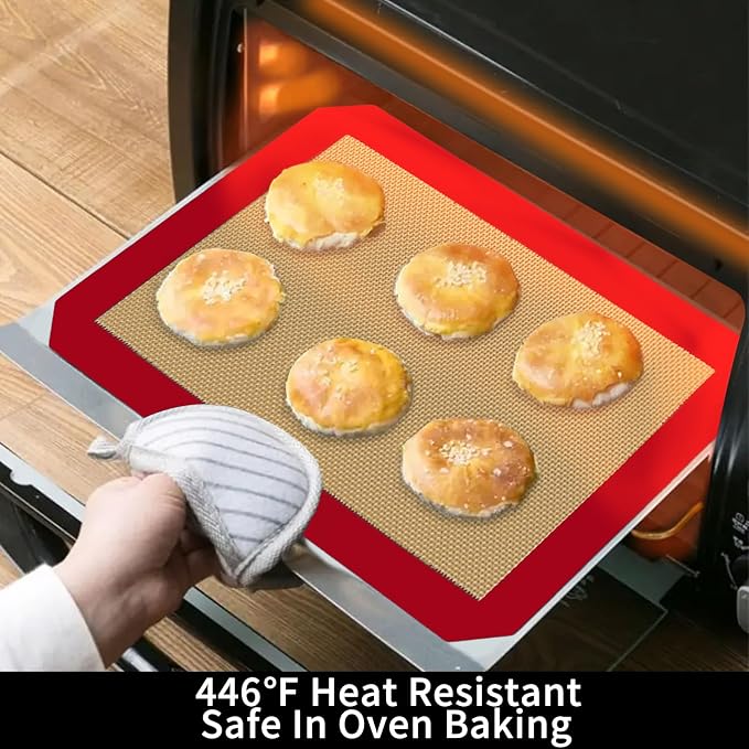 Small Silicone Baking Mats, 11-4/5x8-1/4 Inch Quarter Sheet Size, Non Stick - Image 4