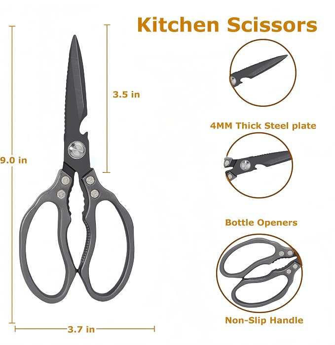 AWinjoy Heavy Duty Sharp Kitchen Scissors - Image 2