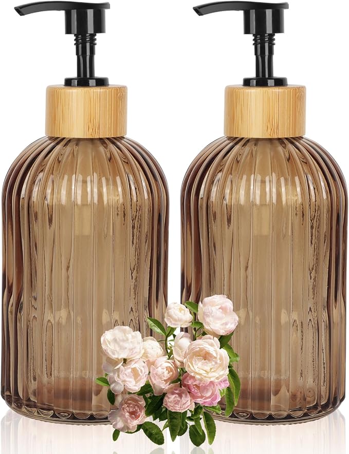 Amber Glass Soap Dispenser by Ulable