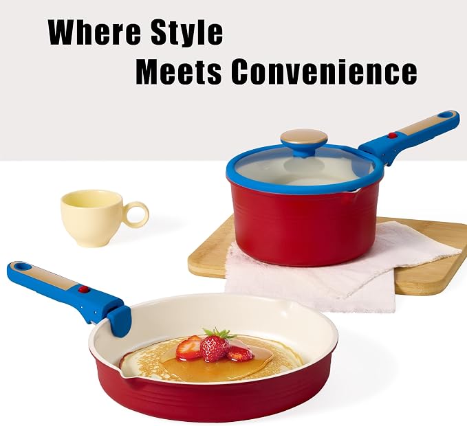 CAROTE 17Pcs Titanium Cookware Set, Pots and Pans Set Non Stick, Kitchen - Image 8