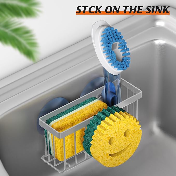 MURLONG Sponge Holder Smiley Face, Sink Caddy, Kitchen Organizer - Image 5