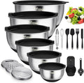 Wildone Mixing Bowls with Airtight Lids, with 3 Grater Attachments, Scale Marks by Wildone