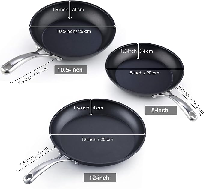 Cooks Standard Frying Omelet Pan, Classic Hard Anodized Nonstick 8-Inch/20cm - Image 2