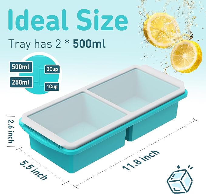 Silicone Freezer Tray with Lid Soup Freezer Container Molds with Steel - Image 2