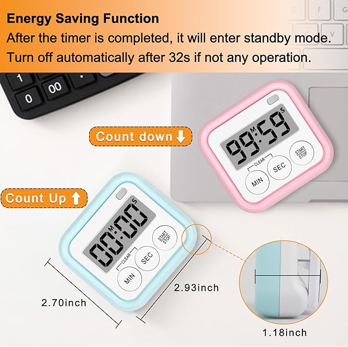 Timer, Kitchen Timers for Cooking Classroom Timer for Kids Teachers Magnetic - Image 5