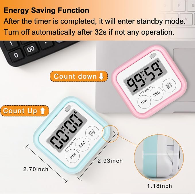 Timer, Kitchen Timers for Cooking Classroom Timer for Kids Teachers Magnetic - Image 5