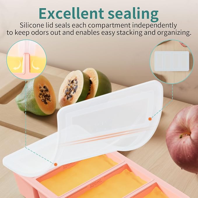 Silicone Freezer Tray for Sauce Cube: GGOW Silicone Freezing Tray for Broth - Image 5