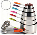 Bopei Measuring Cups and Spoons Set Stainless Steel 11 Piece by Bopei