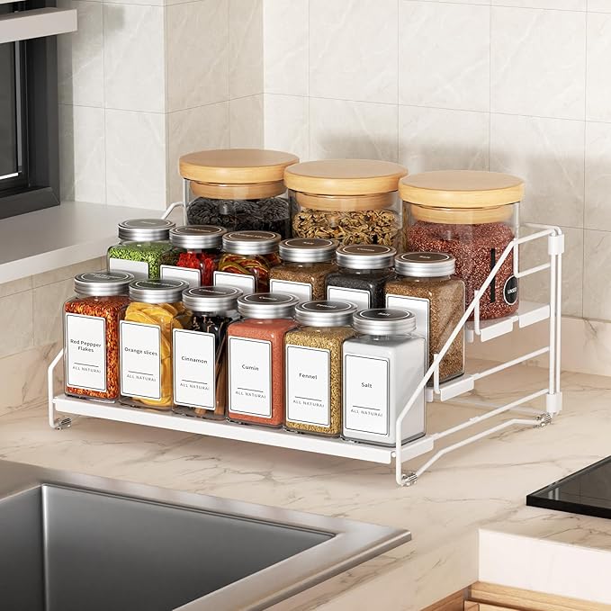 BOIVSHI Tiered Spice Rack, 4 Tier Spice Shelf Organizer - Image 3