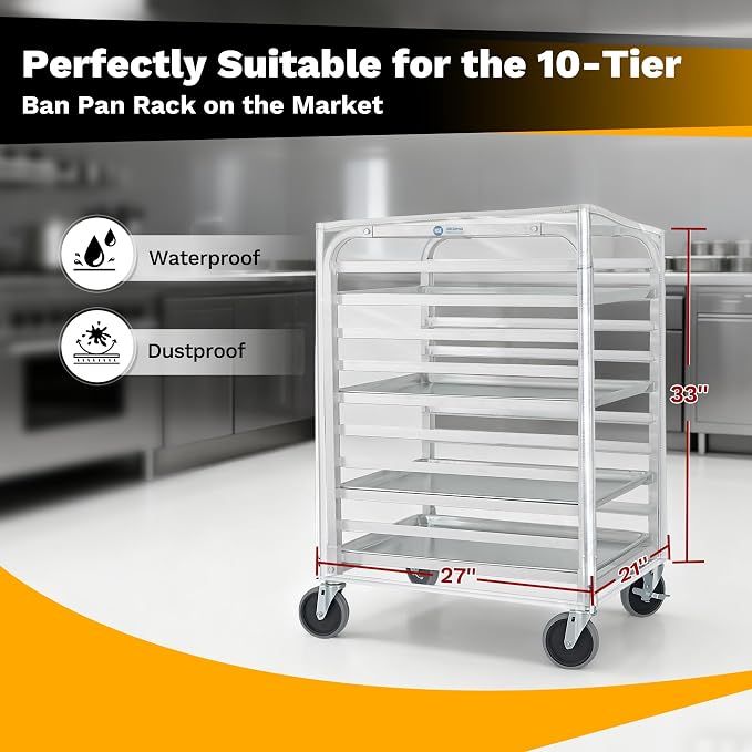BIEAMA Bun Rack Cover – 10 Tier Commercial Bakers Racks Sheet Pan Rack Cover PVC - Image 2