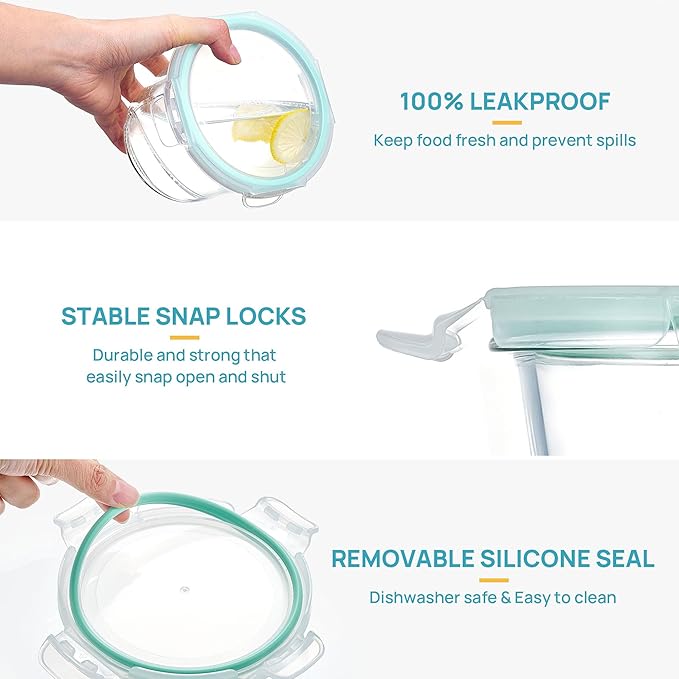 Vtopmart 5Pack 24oz Glass Storage Containers - Image 6