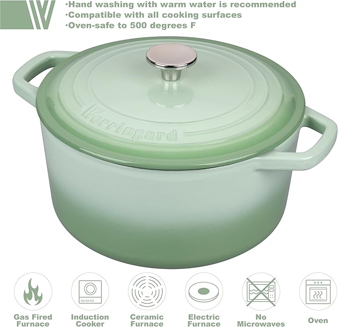 VORRINGARD Enameled Cast Iron Dutch Oven Pot - Image 3
