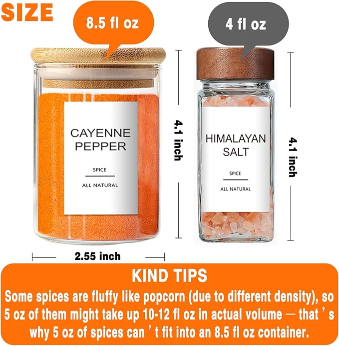 GPOVVIMX 12 Pcs Glass Spice Jars - Image 2