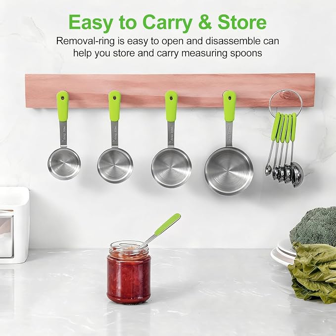 Bopei Measuring Cups and Spoons Set Stainless Steel 10 Piece - Image 5