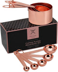 Copper Measuring Cups and Spoons Stainless Steel 9 pieces by SteelwareCentral
