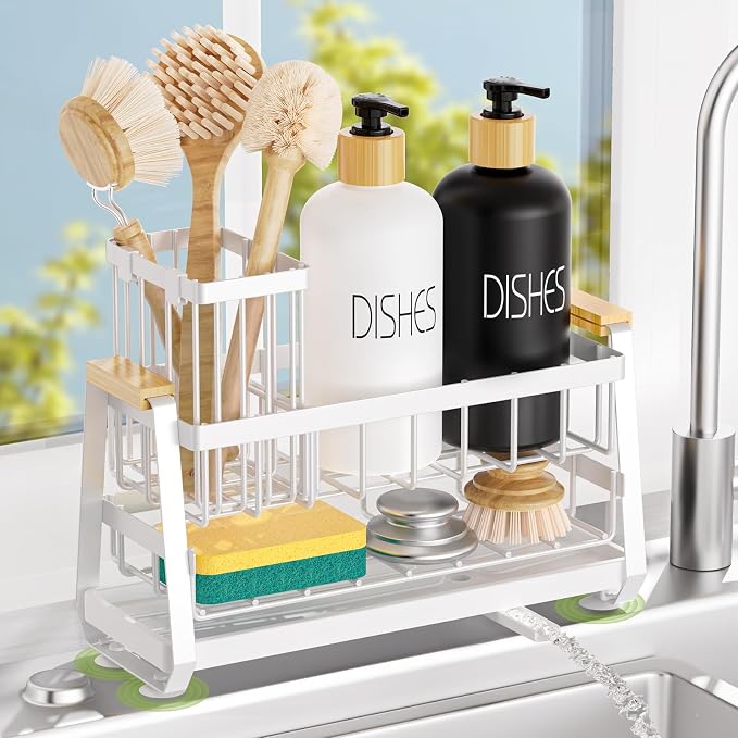 Sponge Holder for Kitchen Sink, Kitchen Sink Caddy by AUMOVAWA