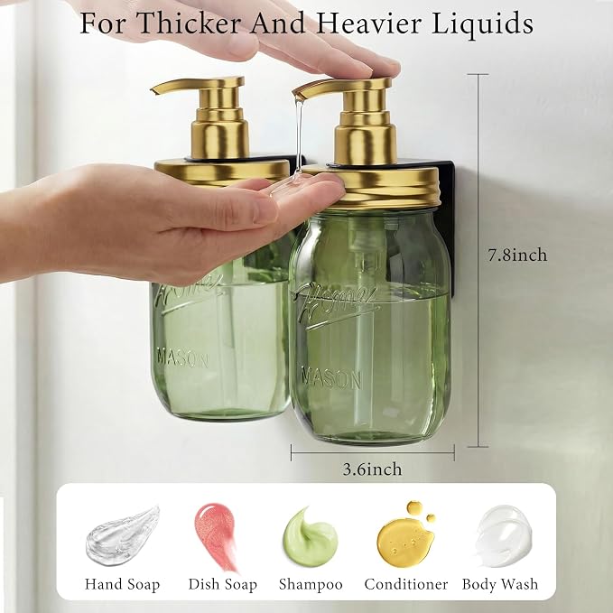 Amolliar Plastic Mason Jar Soap Dispenser - Image 4
