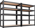 Set of 2 71"H Garage Shelving-2050LBS 5 Tier Storage Shelves, Adjustable Heavy by Unknown