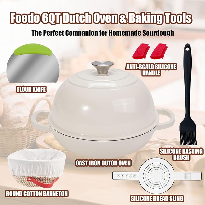 6QT Enameled Cast Iron Dutch Oven - Image 3