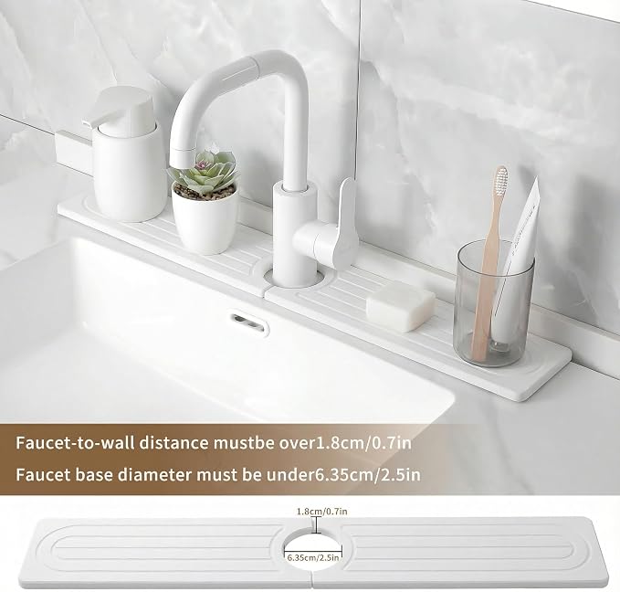Faucet Mat for Kitchen Sink -Diatomite Stone Drying Mat for Kitchen Counter & - Image 4