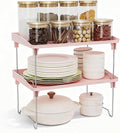 STARLATTA 2 Pcs Cabinet Organizer Shelf，Stackable Kitchen Counter Shelves by STARLATTA